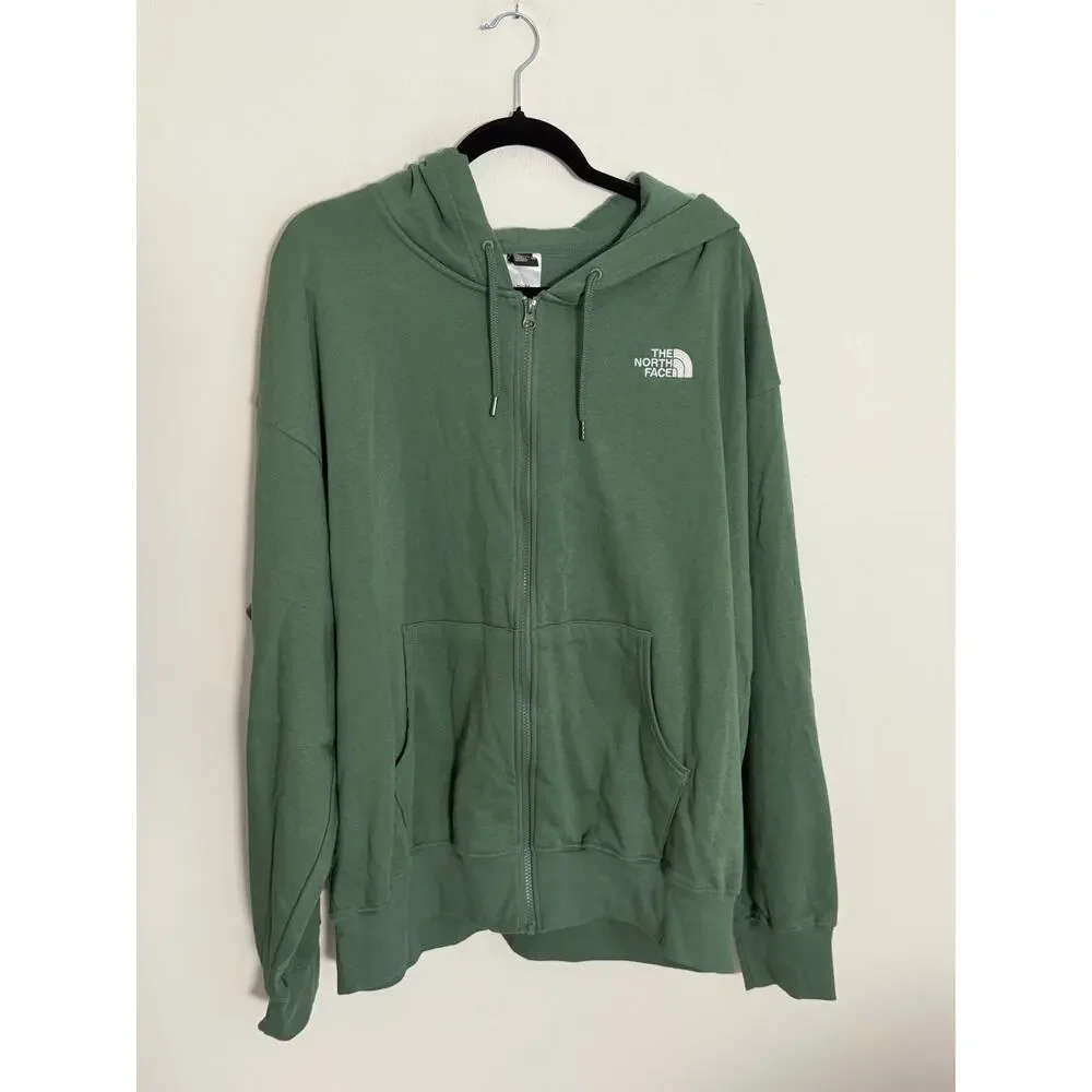 The North Face Men's Green Full Zip knit jacket hoodie size XXL
